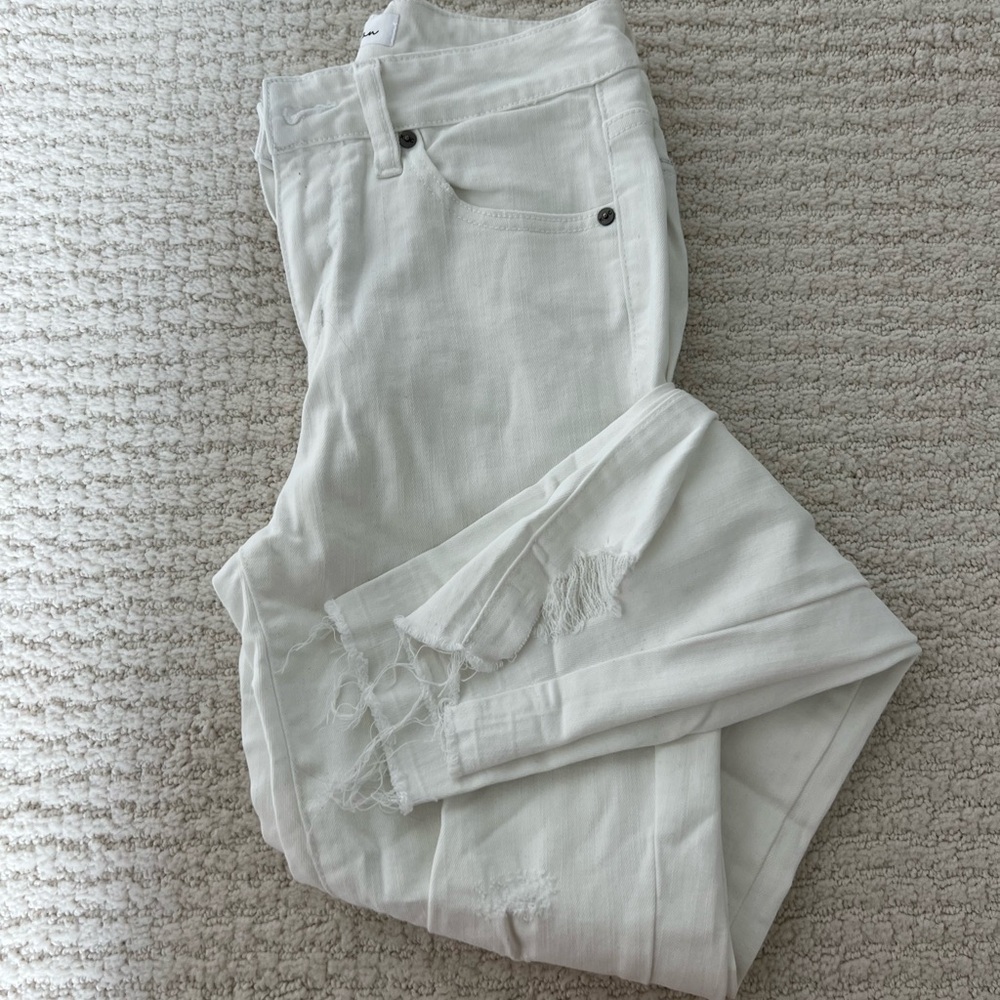 KanCan Off-White Distressed Skinny Jeans